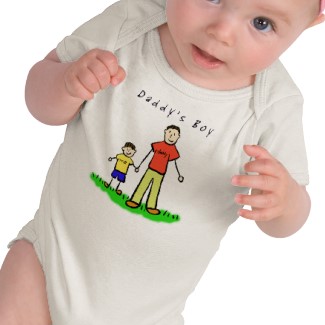 Daddy's Boy Brunette Family Art T-shirt