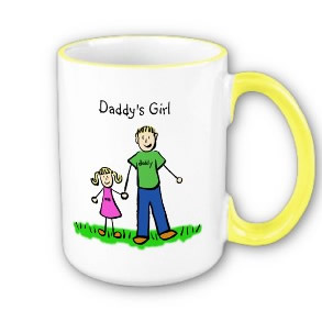Daddy's Girl Family Art Blond Mug or Cup