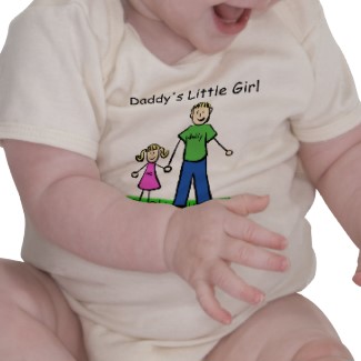 Daddy's Little Girl Art Front T-shirt Blond Family