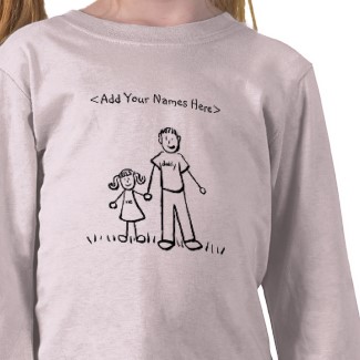 Father and Daughter Custom Names on Shirt Front