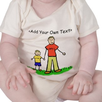 Father and Son Blond Art on Shirt Front