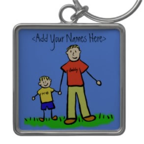 Father and Son Custom Names Blond Family Keychain