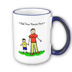 Father and Son Brunette Family Mug Art Picture