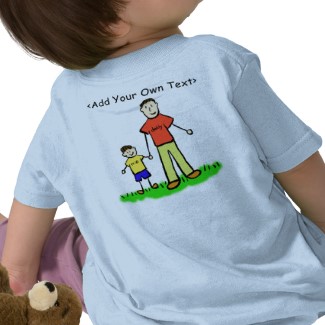 Father and son family art picture brunette shirt