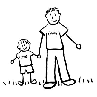 Father and Son Art Drawing Family Picture