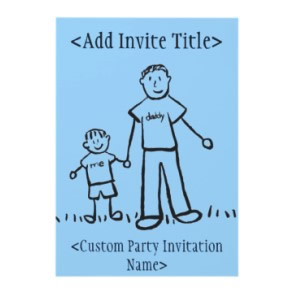 Father and Son Family Art Invitation Custom Invite