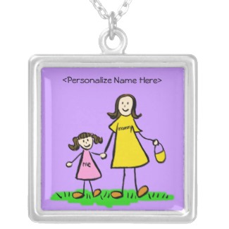 Mommy and Me (Brunette) Necklace Custom Charm