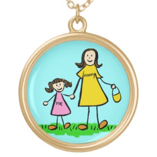 Mommy and Me (Brunette) Necklace Charm Jewelry