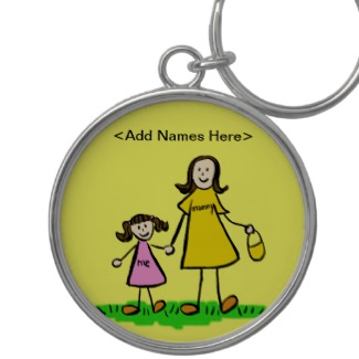 Mommy & Me Keychain (Brunette Customize Names)