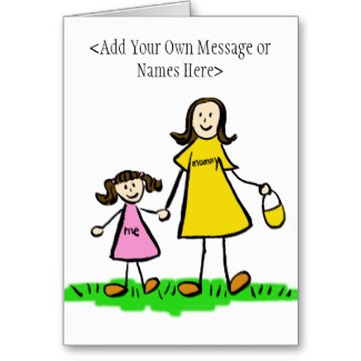Mommy and Me Brunette Card (Customize Message)