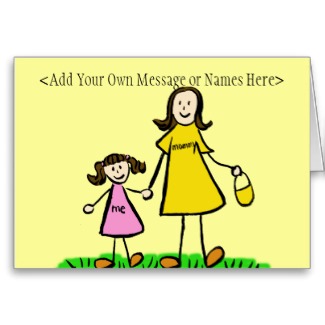 Mommy and Me Brunette Card (Customize Message)