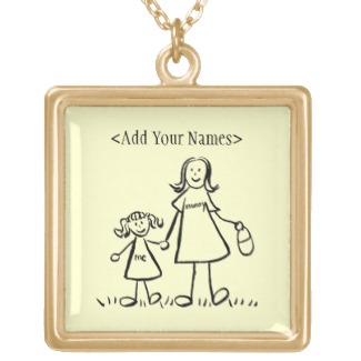 Mommy and Me Necklace Charm (Customize Names)