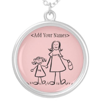 Mommy and Me Necklace Charm (Customize Names)