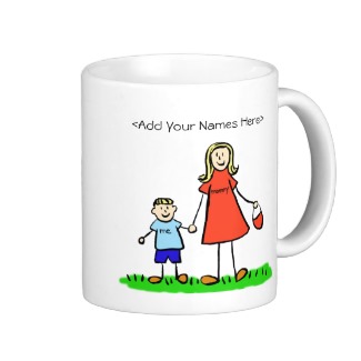 Mommy & Son - Blonde Family Personalized Mugs