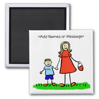 Mommy & Me - Mother and Son Blond Family Magnet