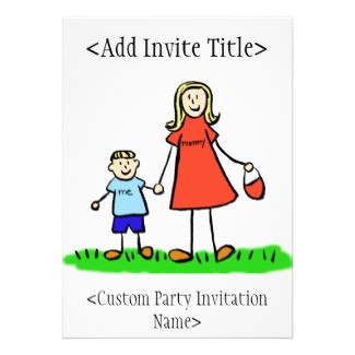 "Mommy and Me" Boy Invitation or Invites (Blond)