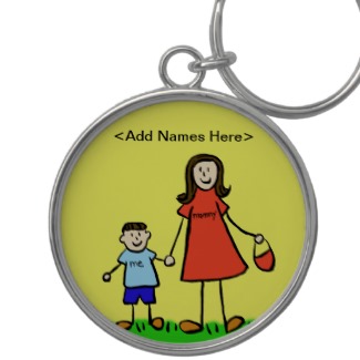 Mommy & Me Keychain (Brunette Customize Names)
