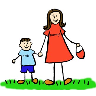 Mother and Son Art Famil Picture Brunette