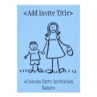 "Mommy and Me" Boy Invitation or Invites